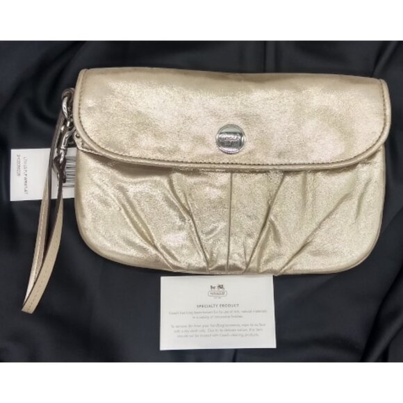 Coach Silver/Pewter Metallic Evening Wristlet - Picture 1 of 6